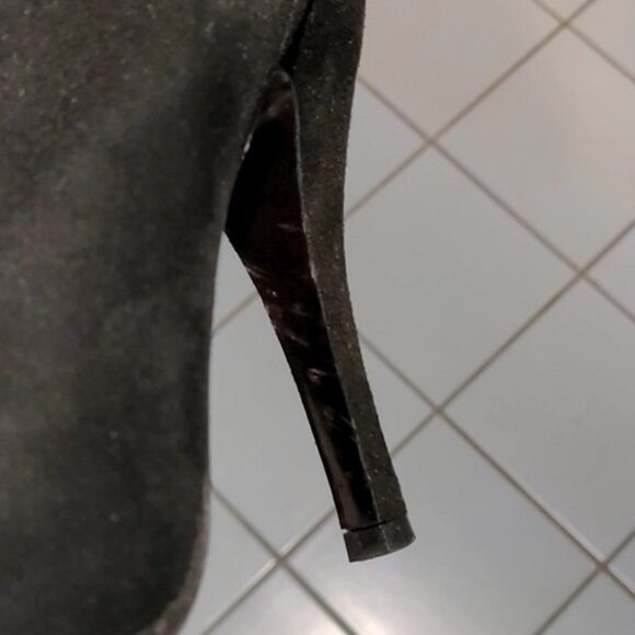 Gucci Black Kid Suede Velvet Lace-up Boots Size 38 - Picture 11 of 11